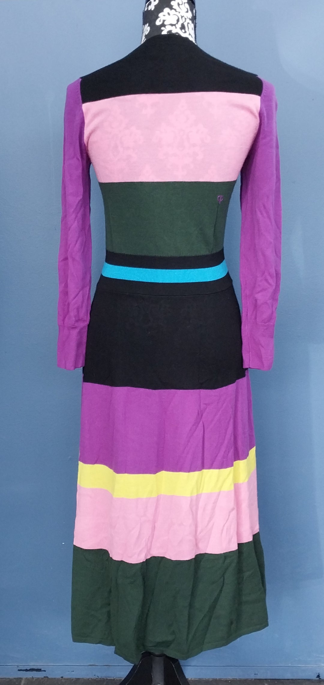 Chinti & Parker Pop Stripe Merino Wool Dress Size S As New, Stunning!