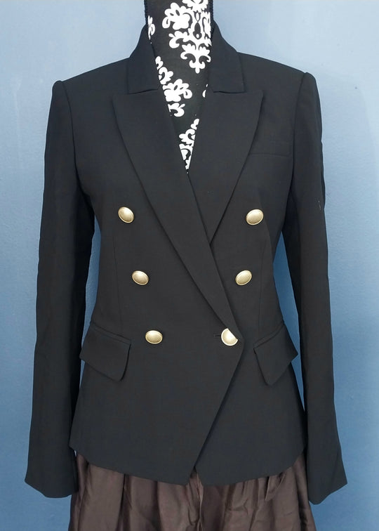 L'AGENCE Women's slim Fit Blazer size 8 Black USA 4