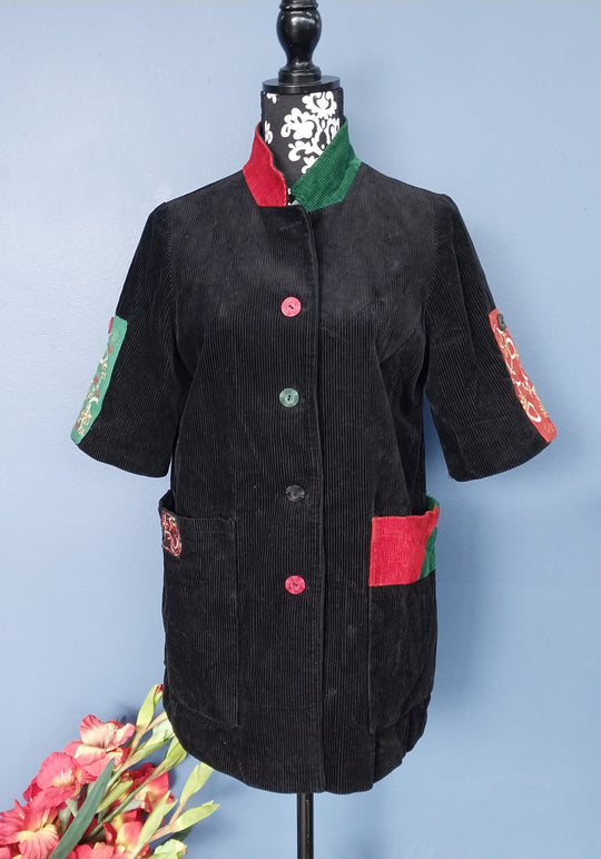 Unique Black Corduroy Jacket size 12 by Sing Fe Fung