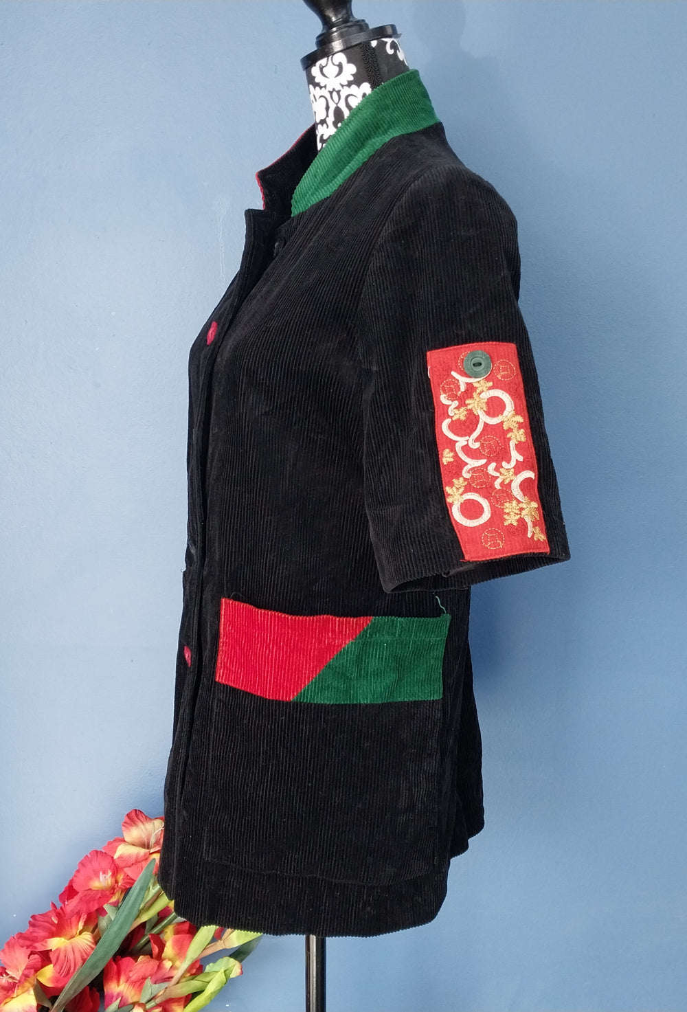 Unique Black Corduroy Jacket size 12 by Sing Fe Fung