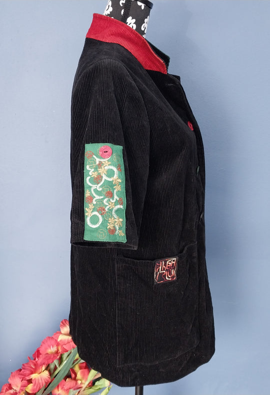 Unique Black Corduroy Jacket size 12 by Sing Fe Fung