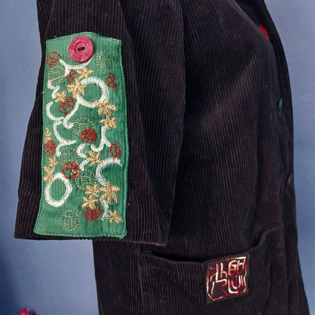 Unique Black Corduroy Jacket size 12 by Sing Fe Fung