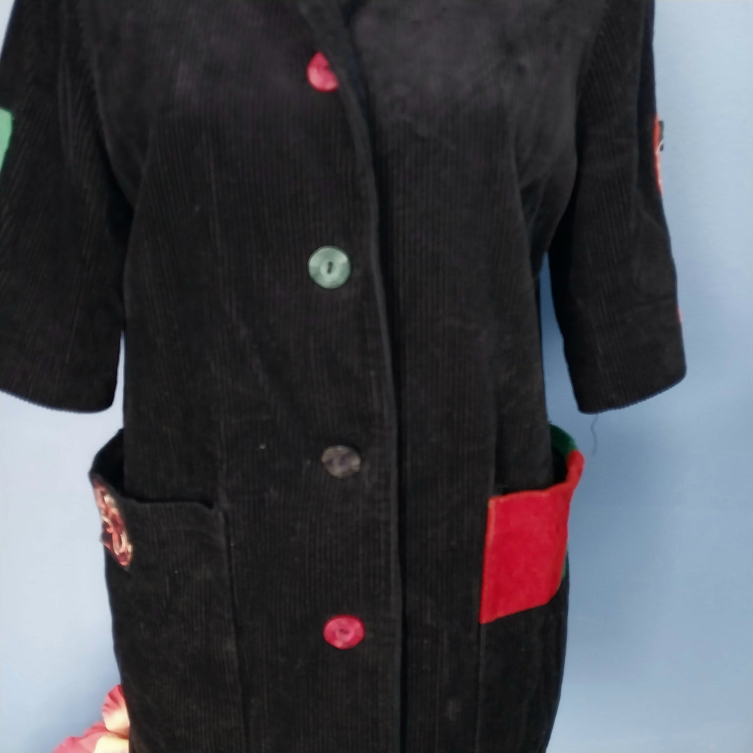Unique Black Corduroy Jacket size 12 by Sing Fe Fung
