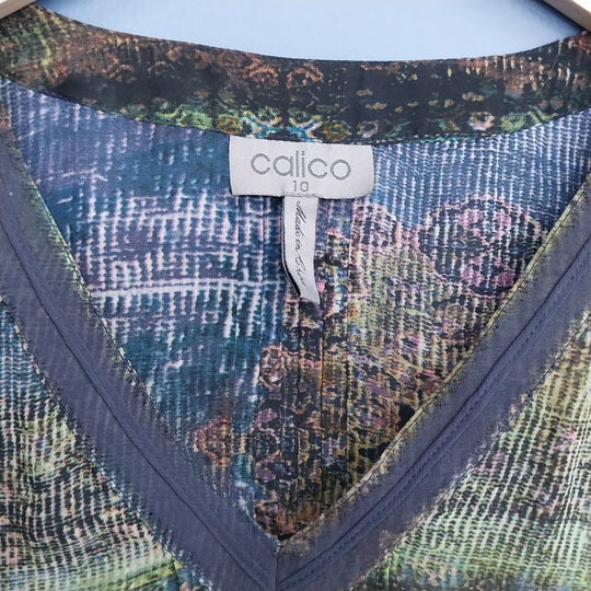 NZ Designed Calico Women's Blouse size 10