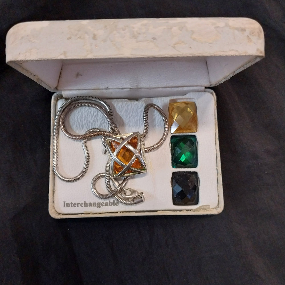 Vintage Silver Tone Charter Club Interchangable Necklace Set