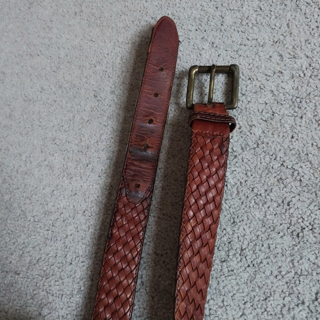 Womens Plaited Leather Belt size 36/90 Made In Australia
