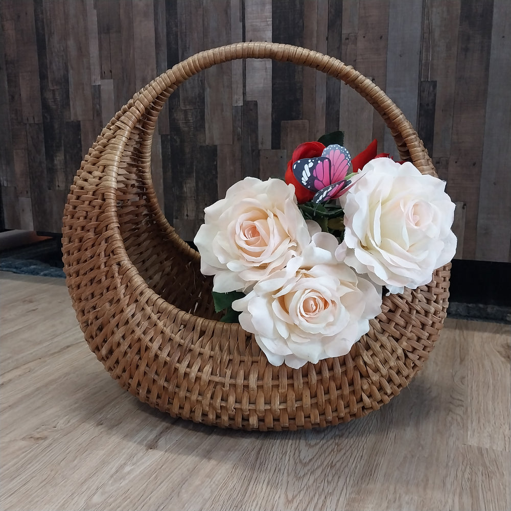 Retro Cane Banana Basket Carry Bag