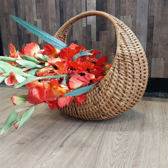 Retro Cane Banana Basket Carry Bag