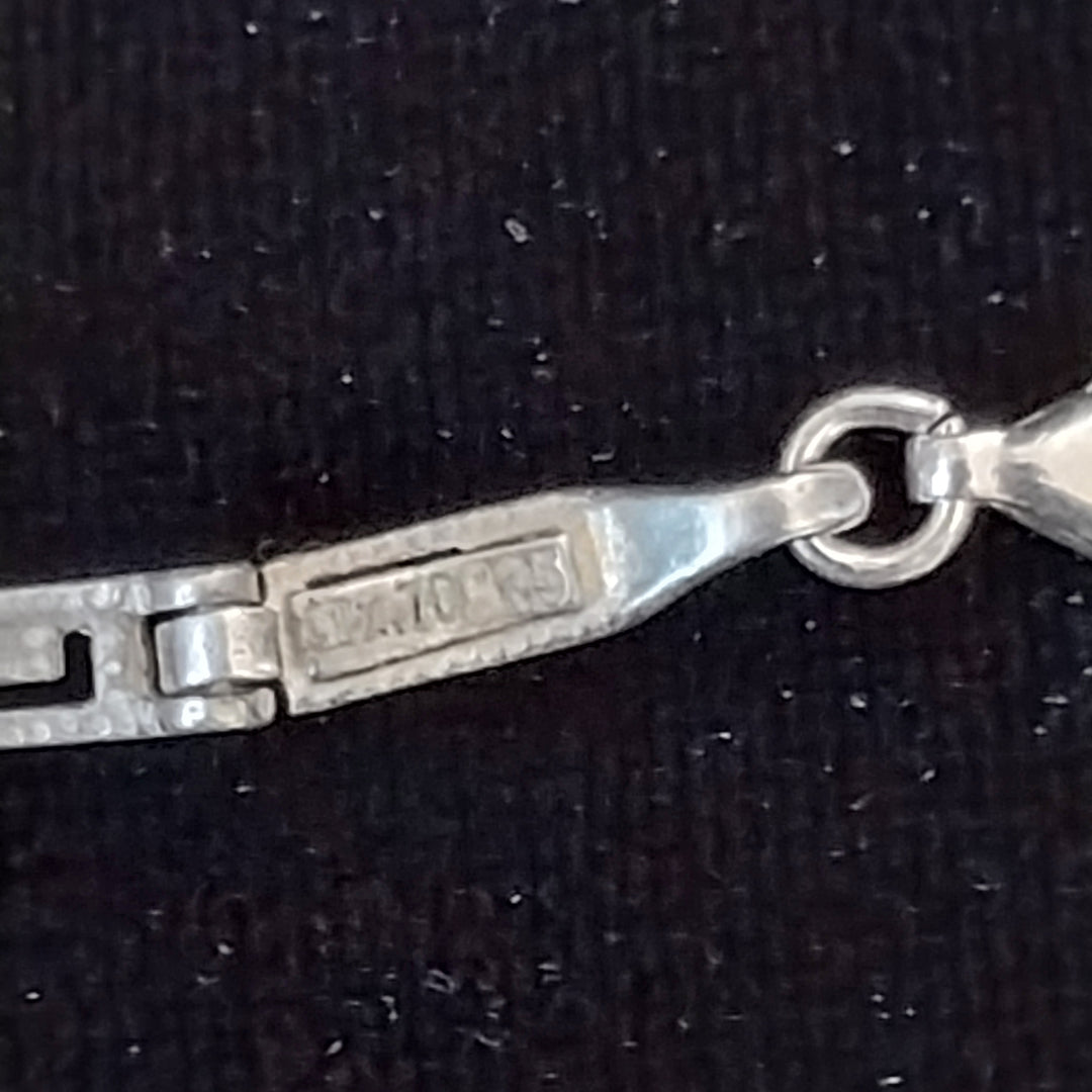 Vintage Sterling Silver 925 Greek Key Bracelet and Earring set