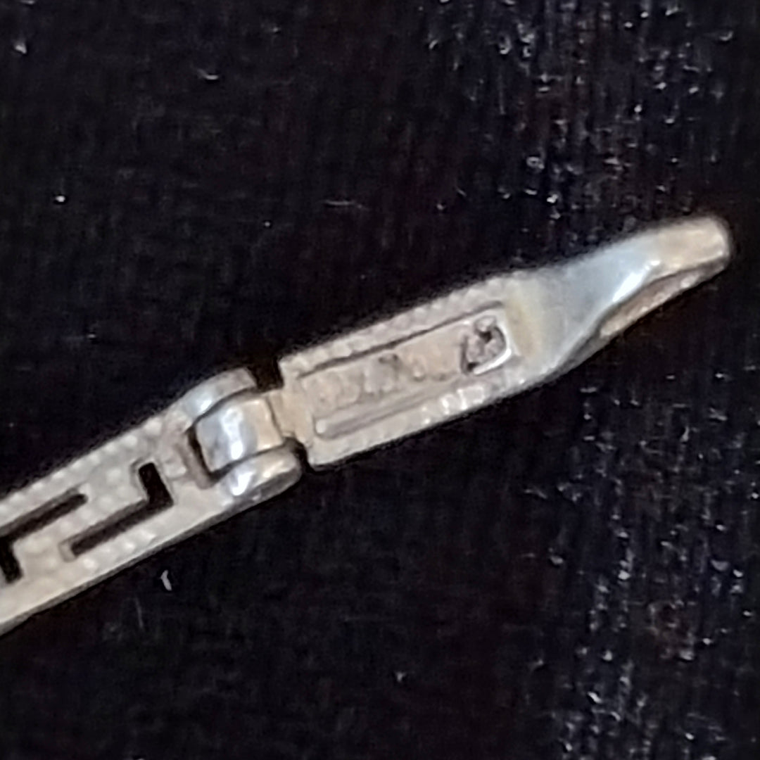 Vintage Sterling Silver 925 Greek Key Bracelet and Earring set