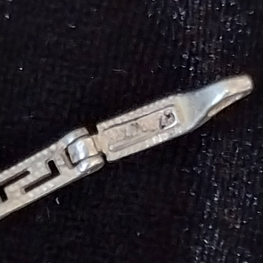 Vintage Sterling Silver 925 Greek Key Bracelet and Earring set