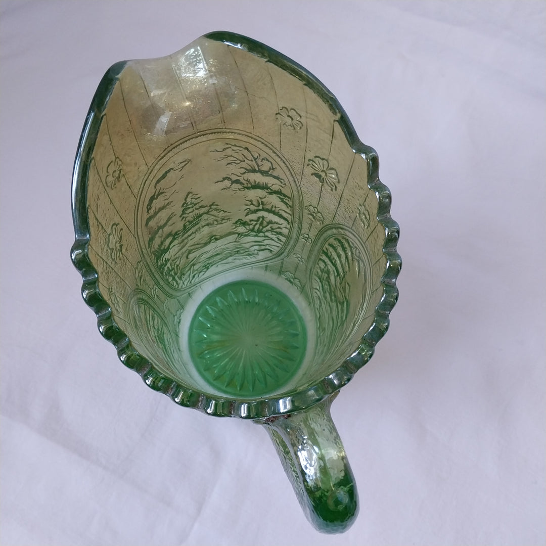 Imperial Windmill Helios Glass Pitcher Uranium