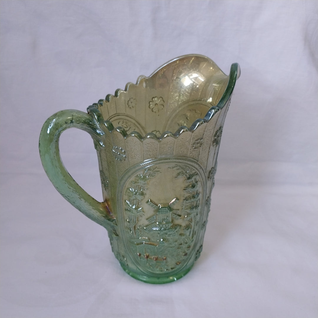 Imperial Windmill Helios Glass Pitcher Uranium