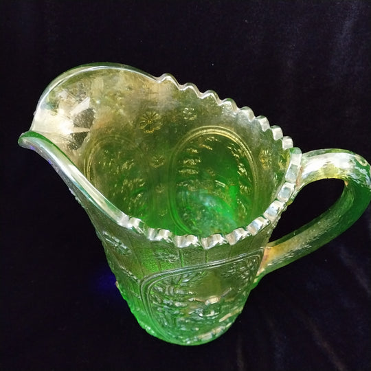 Imperial Windmill Helios Glass Pitcher Uranium