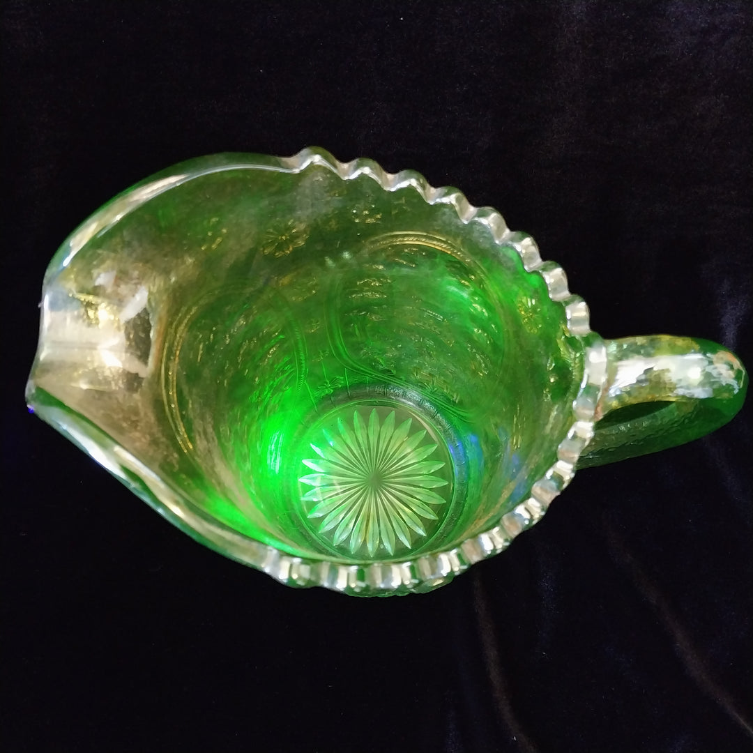 Imperial Windmill Helios Glass Pitcher Uranium