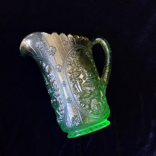 Imperial Windmill Helios Glass Pitcher Uranium