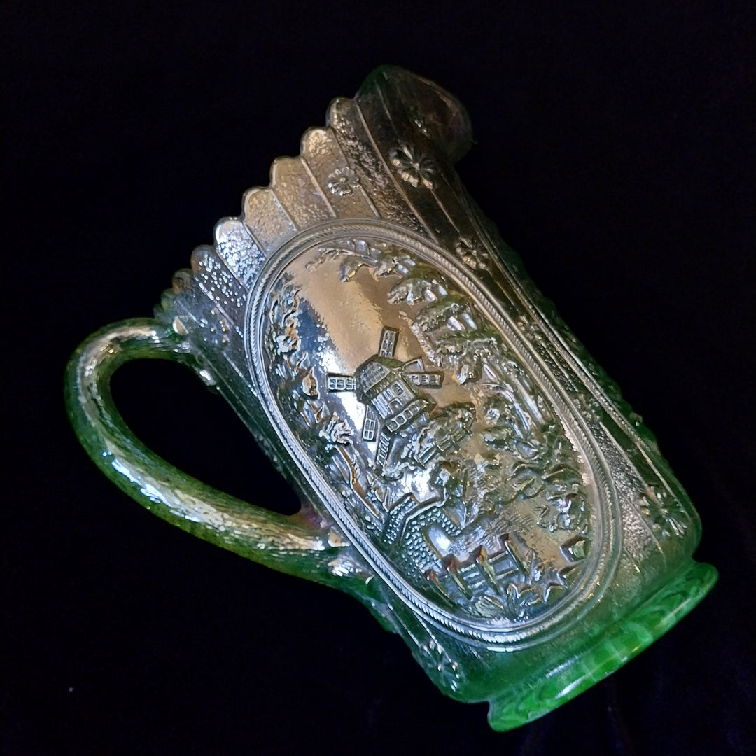 Imperial Windmill Helios Glass Pitcher Uranium