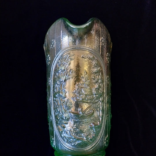 Imperial Windmill Helios Glass Pitcher Uranium