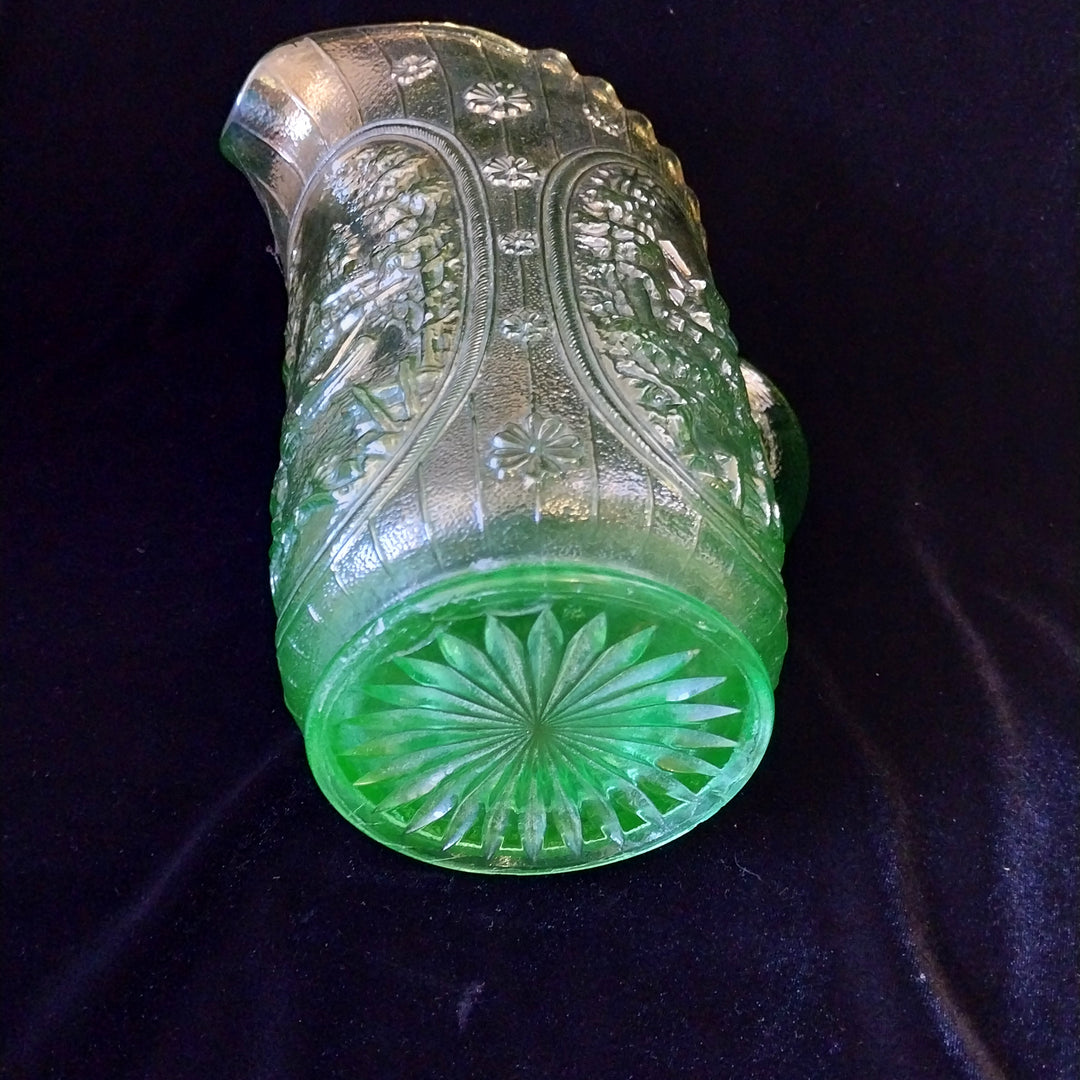 Imperial Windmill Helios Glass Pitcher Uranium