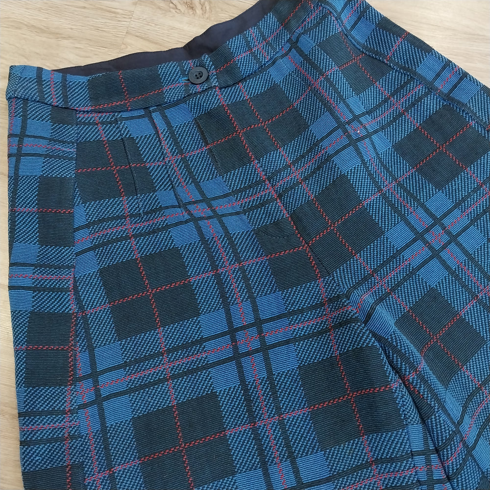 Alpha 60- Wide Leg Pants  in Tartan Size S