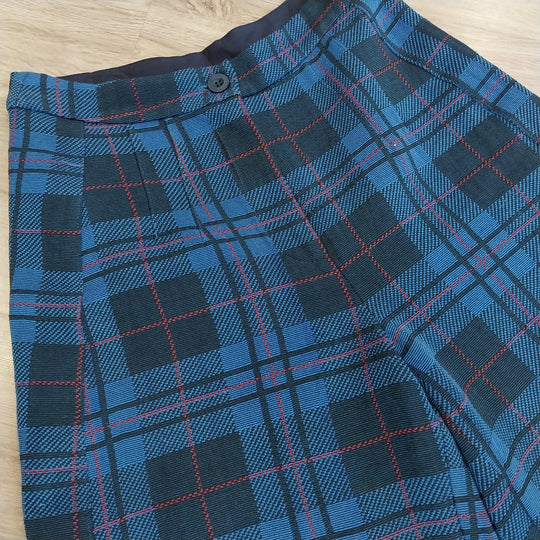 Alpha 60- Wide Leg Pants  in Tartan Size S