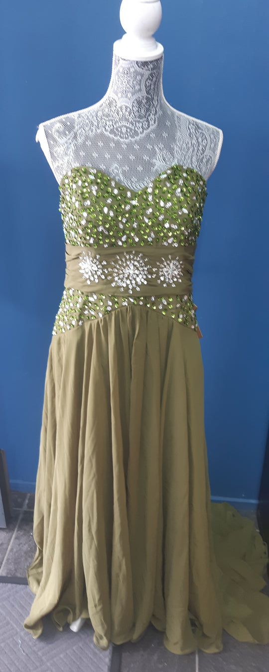 Jen Jen House green  special occasion long dress made in Germany
