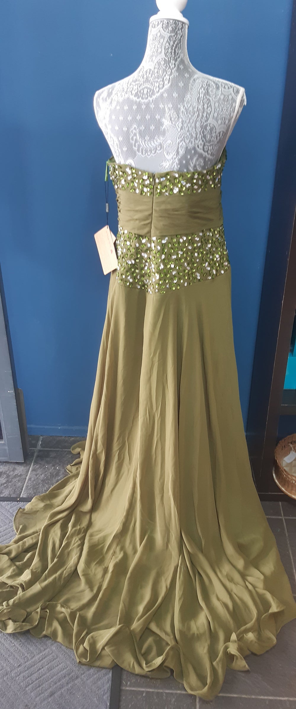 Jen Jen House green  special occasion long dress made in Germany
