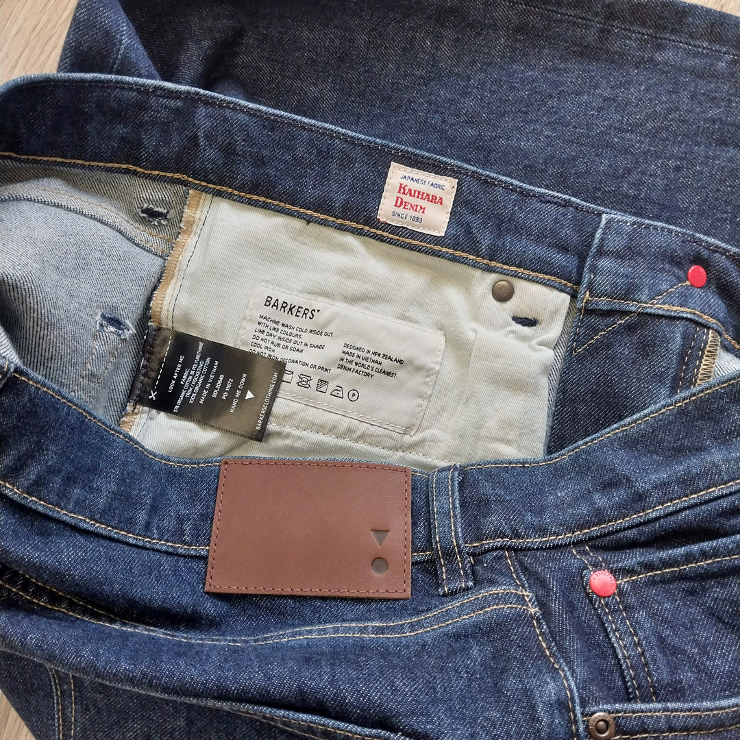 Barkers Men's Jean -Japanese 100% Organic Denim -Blue BNWT Size 34/34