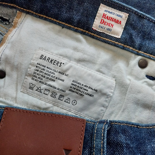 Barkers Men's Jean -Japanese 100% Organic Denim -Blue BNWT Size 34/34