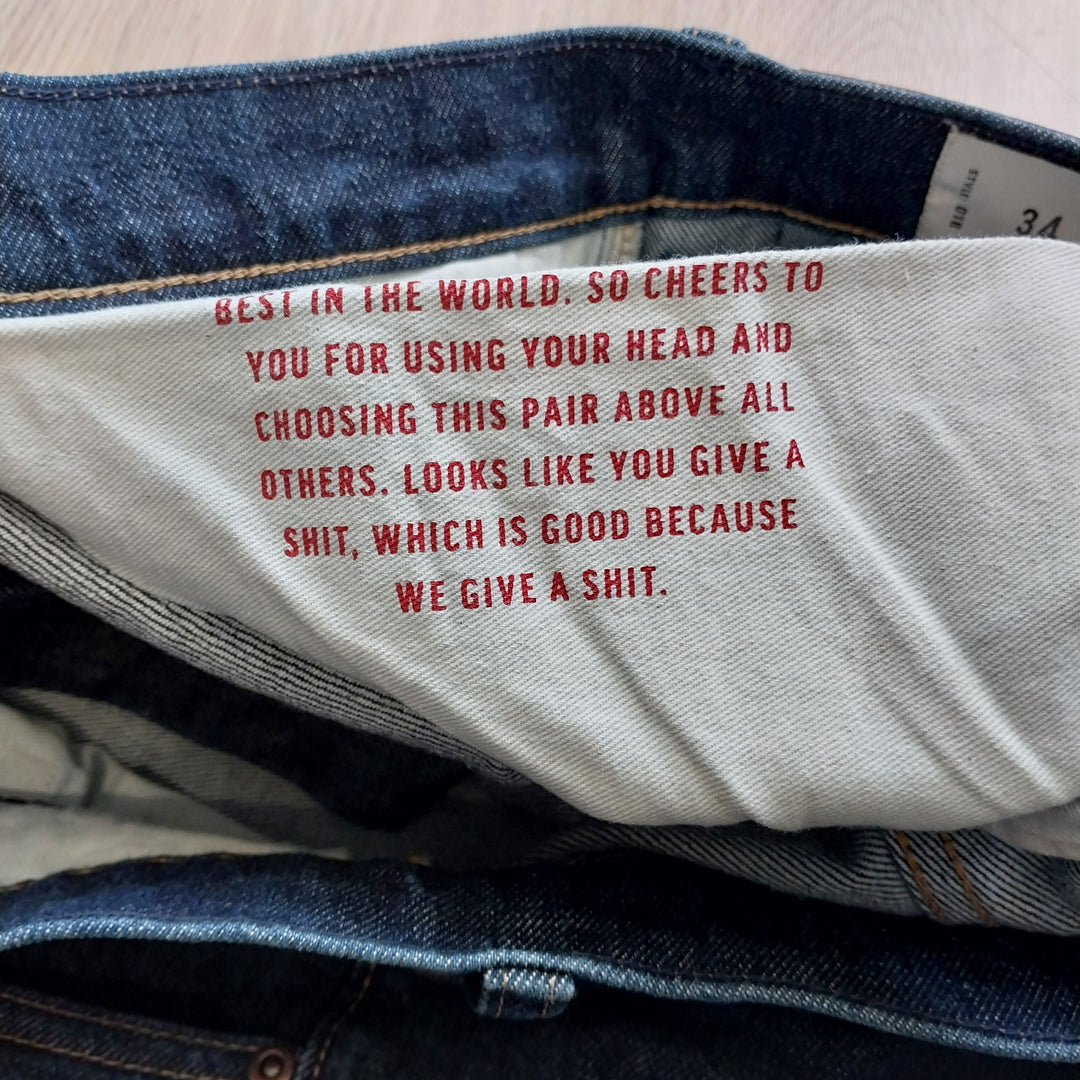 Barkers Men's Jean -Japanese 100% Organic Denim -Blue BNWT Size 34/34