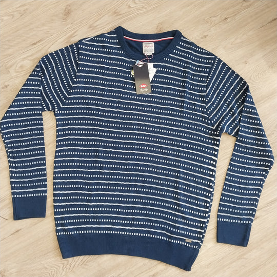 Lee Cooper Sweater Size XL  BNWT Navy Blue / White Stripe