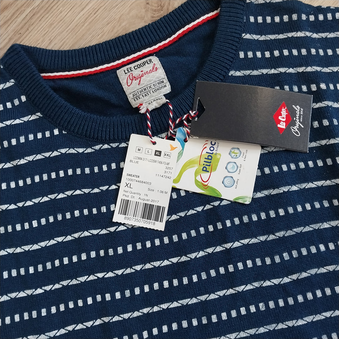 Lee Cooper Sweater Size XL  BNWT Navy Blue / White Stripe