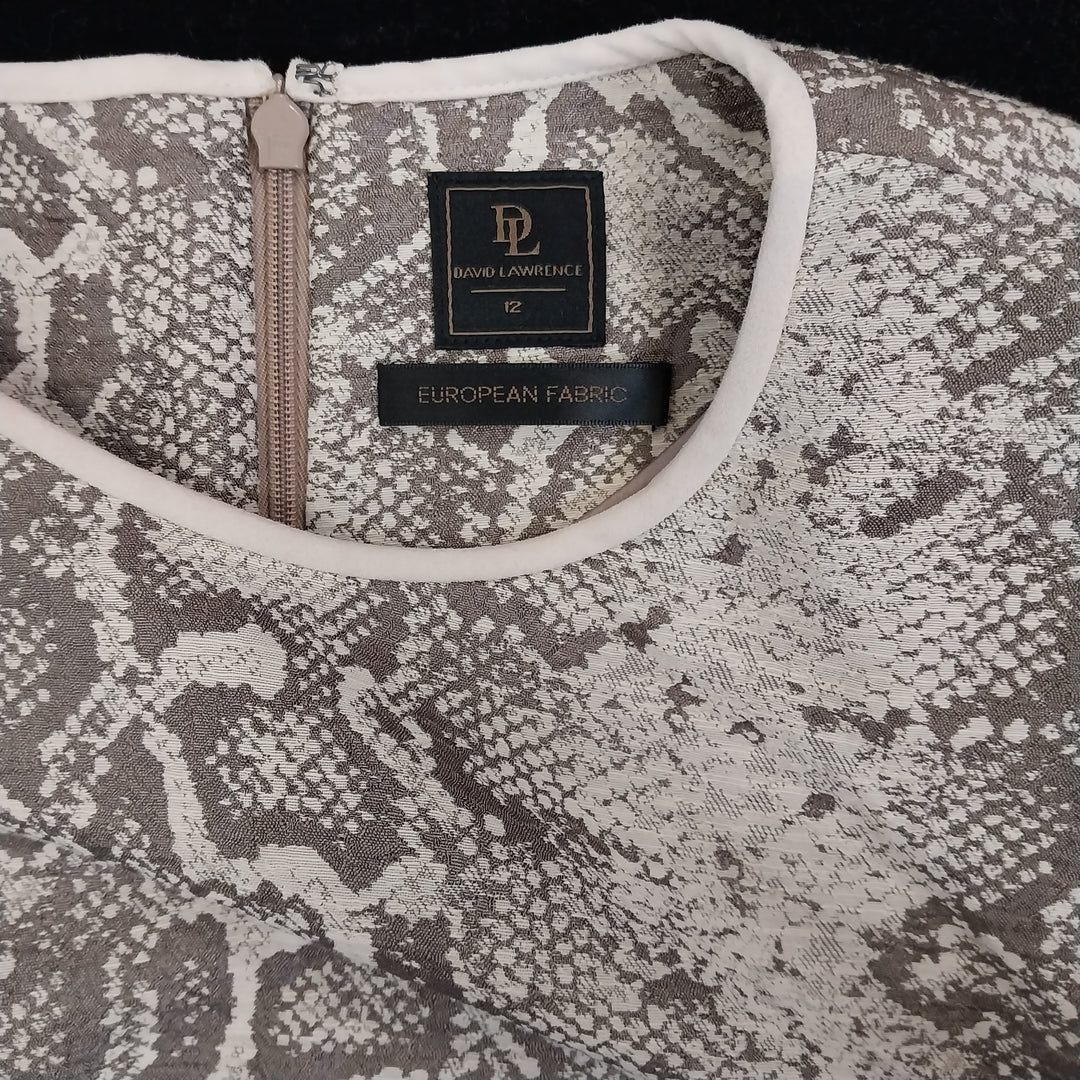David Lawrence Snakeskin Print Dress Size 12
