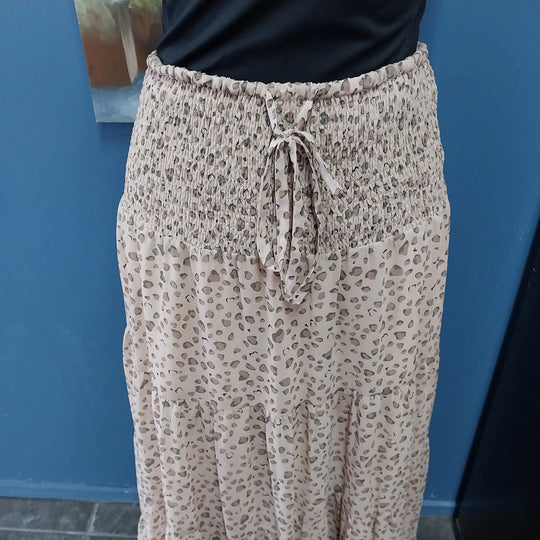 Brave + True Tiered Long Maxi Skirt Animal Print Size M