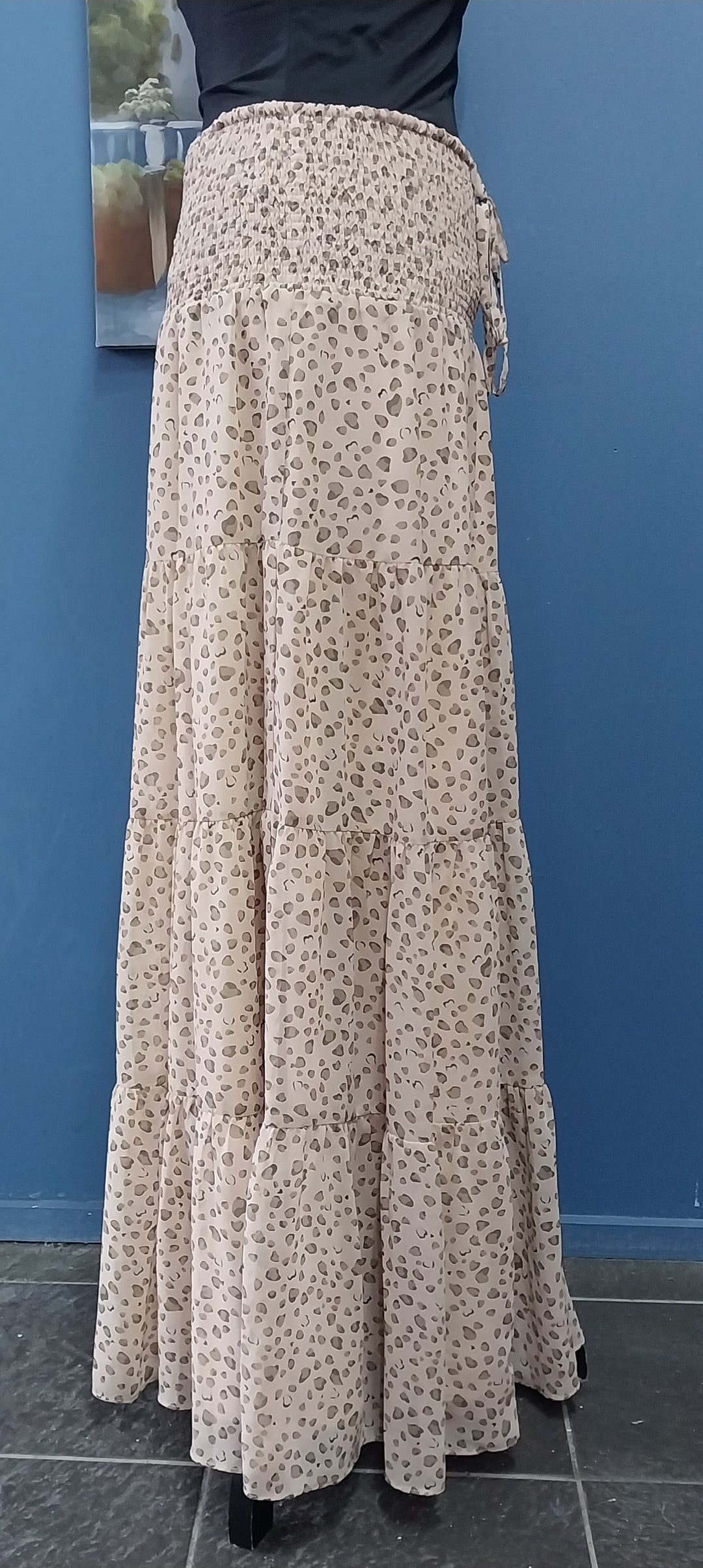 Brave + True Tiered Long Maxi Skirt Animal Print Size M