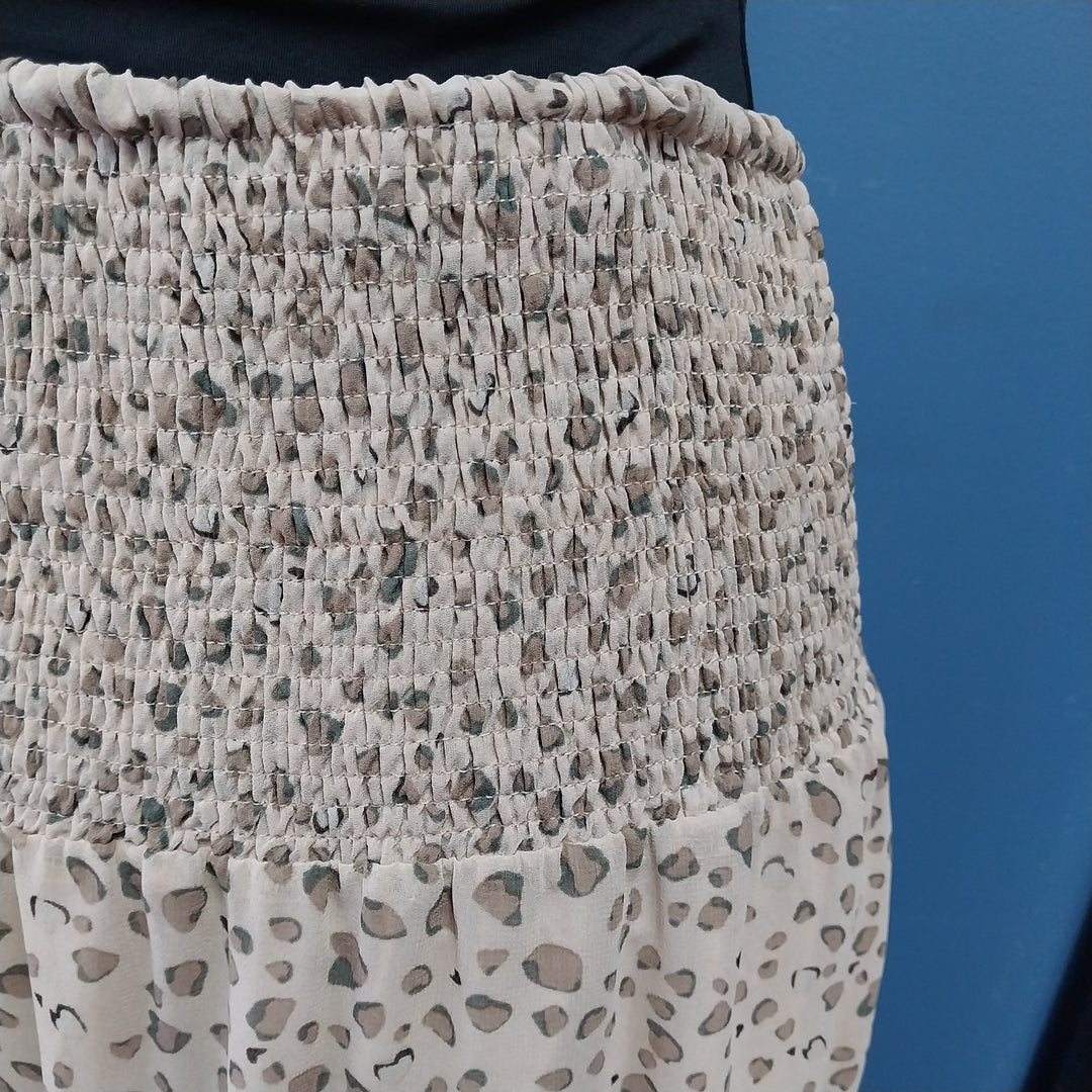 Brave + True Tiered Long Maxi Skirt Animal Print Size M