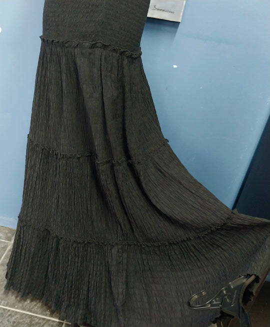 Ivy + Jack  Tiered Long Black Skirt Size 12