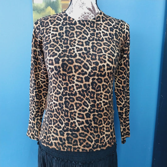 Zara Leopard Print Top Size 10/12 BNWT