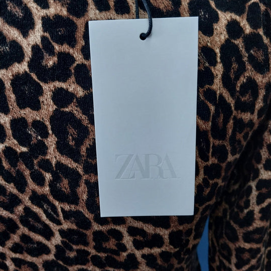 Zara Leopard Print Top Size 10/12 BNWT