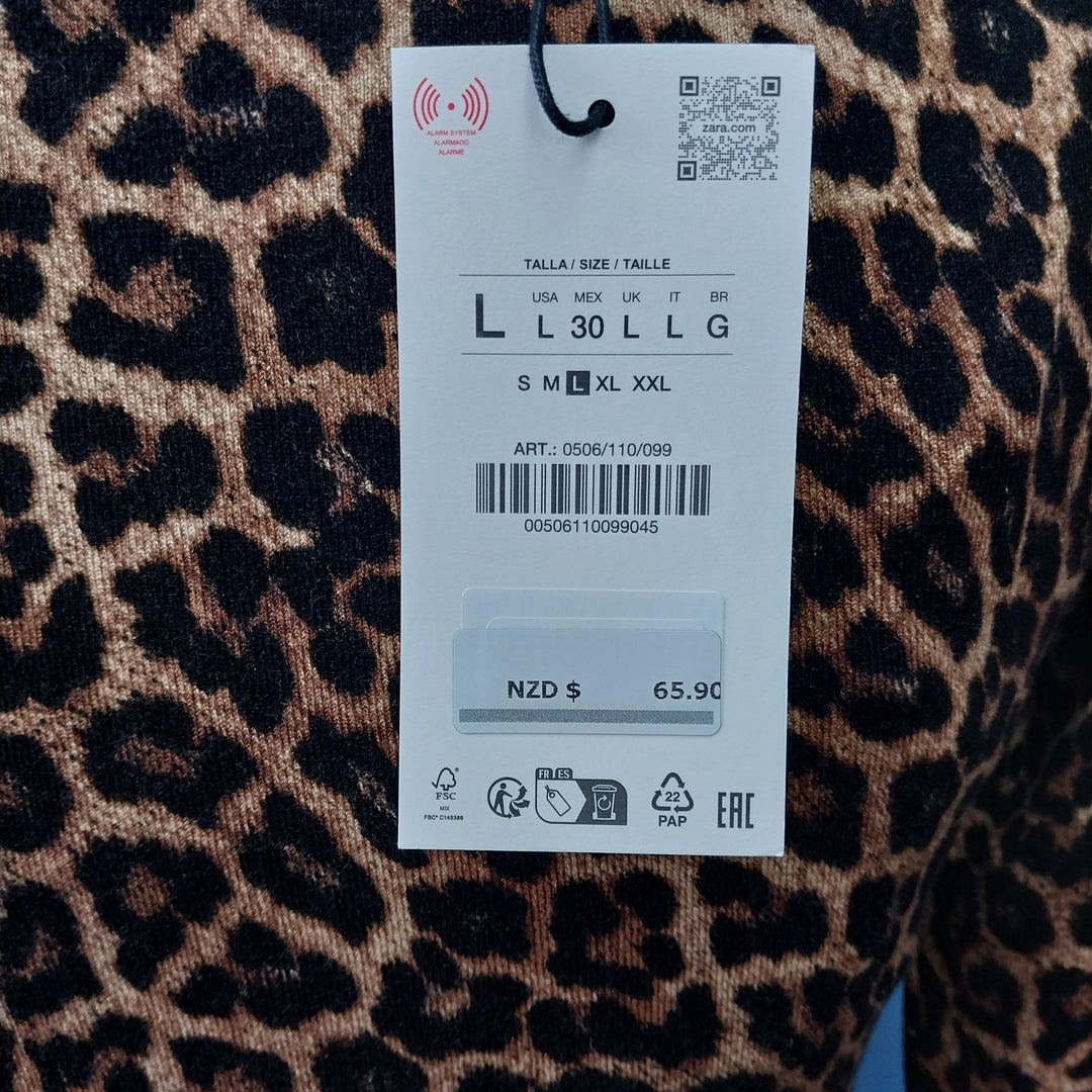 Zara Leopard Print Top Size 10/12 BNWT