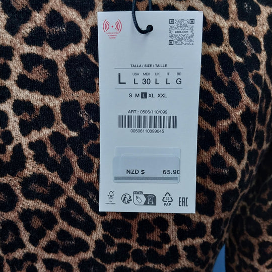 Zara Leopard Print Top Size 10/12 BNWT