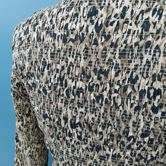 Max Size M Leopard Print Shirred Top 100% Organic Cotton