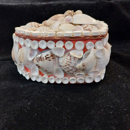 Vintage Sea Shell Heart Shaped Trinket Box Bo Ho Chic