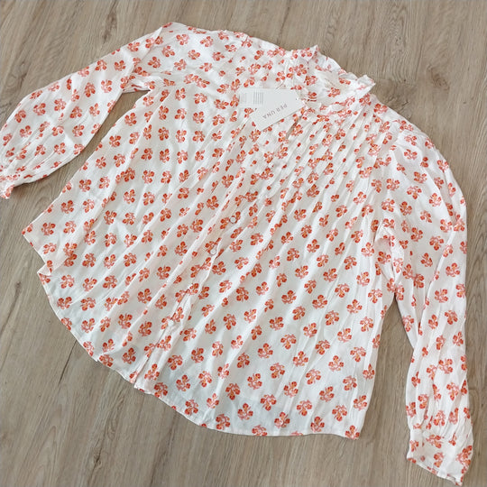 Per Una Long Sleeve Pleat Detail Blouse Size 12 BNWT