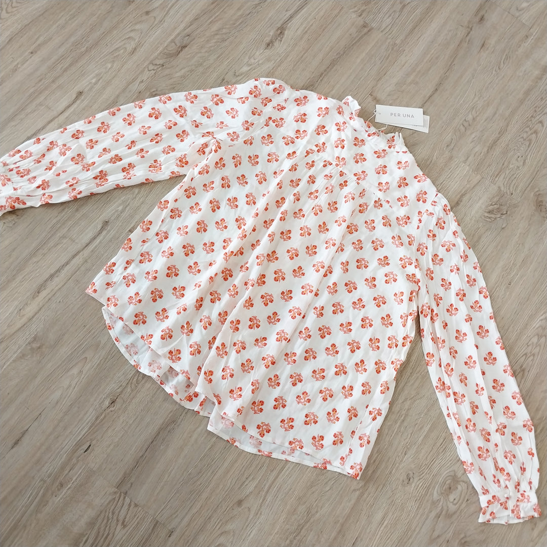 Per Una Long Sleeve Pleat Detail Blouse Size 12 BNWT