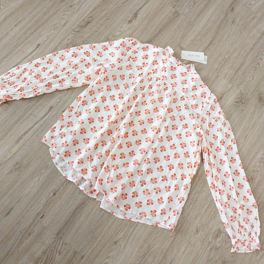 Per Una Long Sleeve Pleat Detail Blouse Size 12 BNWT