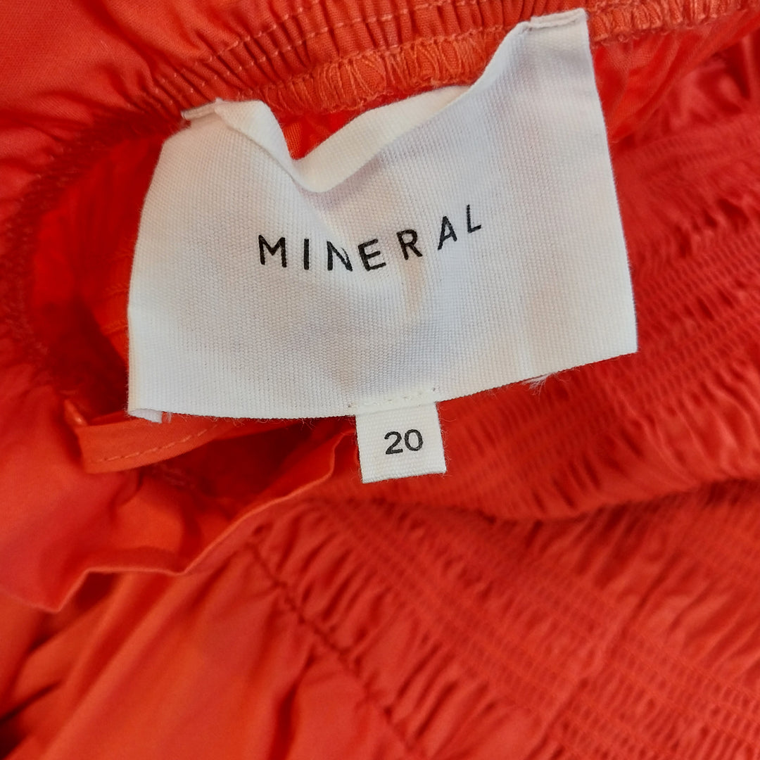Mineral Shirred Top Dress 100% Cotton -Red/Orange  Size 20