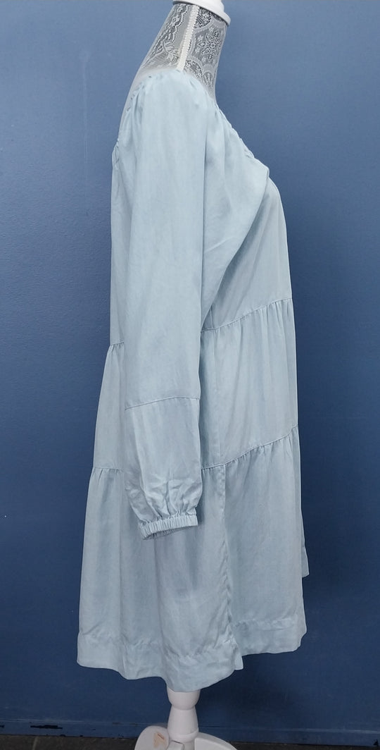 SEED Heritage Off the shoulder Tiered Dress Size 12 Light Blue