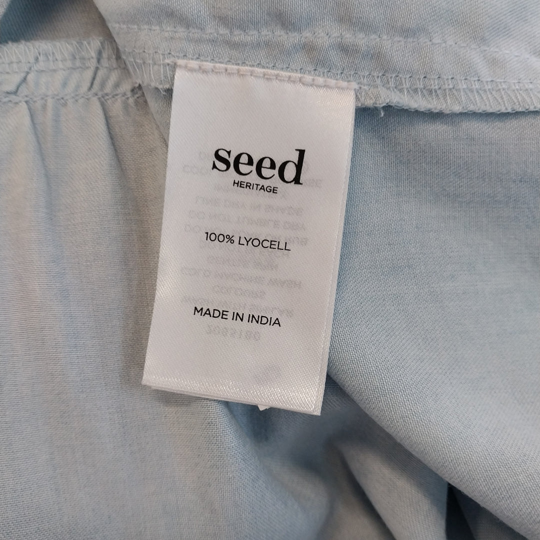 SEED Heritage Off the shoulder Tiered Dress Size 12 Light Blue
