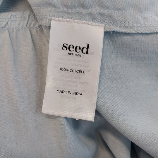 SEED Heritage Off the shoulder Tiered Dress Size 12 Light Blue